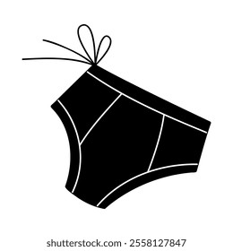 One swimming trunks in black and white colors. Clip art for your projects.