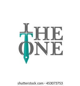 The One Sword Letter Logo Flat Vector