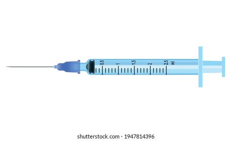 one syringe realistic vector illustration