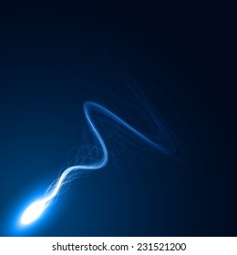 one tailed blue comet abstract vector