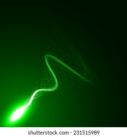 one tailed green comet abstract vector
