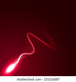 one tailed red comet abstract vector