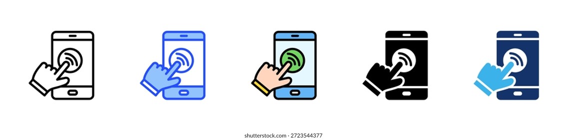 One Tap Pay Icon Collection Com Vários Estilos