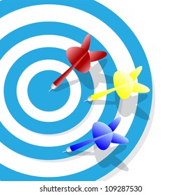 one target and a dart on center