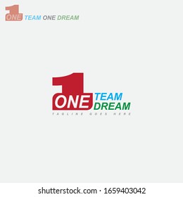 One Team One Dream Slogan Graphic. Vector Print Design.