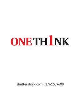 ONE TH1NK logo design vector