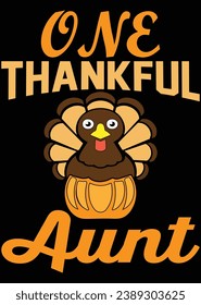 One Thankful Aunt eps cut file for cutting machine