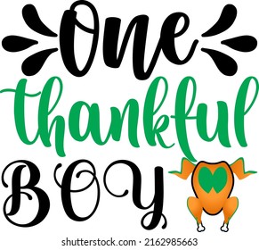 One thankful boy- Thanksgiving SVG graphic design