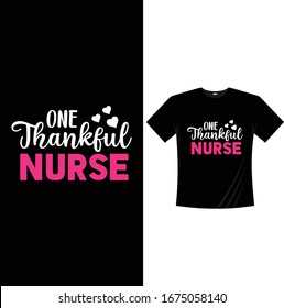 One Thankful Nurse-Nurse T Shirt Design Vector