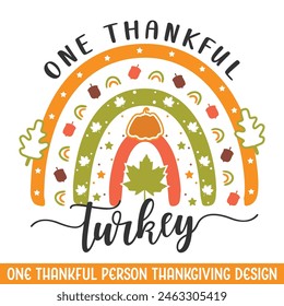 One thankful turkey thanksgiving design, happy thankful thanksgiving designs