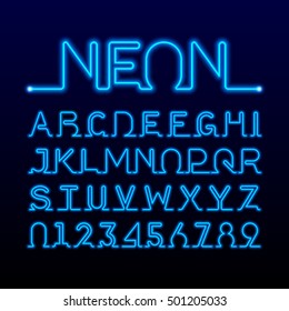 Neon Tube Alphabet Font Neon Color Stock Vector (Royalty Free ...