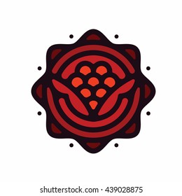 One Thin Line Rose Flower logo. Vector illustration