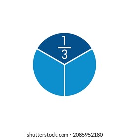 one third fraction circle vector