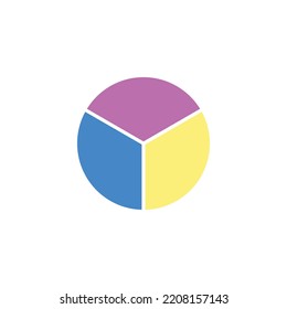 One Third Fraction Circle Vector