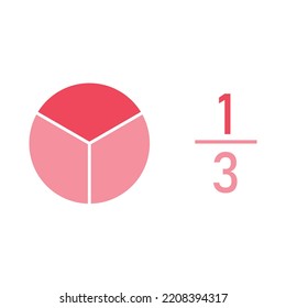 One Third Fraction Circle Vector