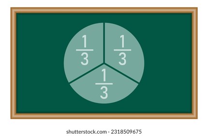 One third fraction circle vector. mathematics resources for teachers and students.