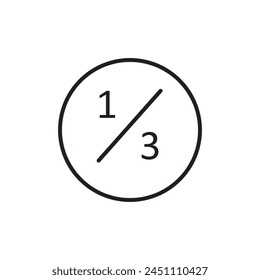 one third icon. vector flat simple illustration for web and app..eps
