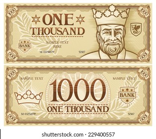 one thousand abstract banknote