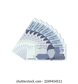 One thousand Rupee 1000 PKR. Vector Illustration.