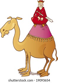 one of three kings on camel