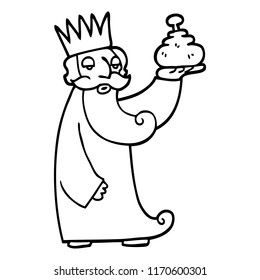 one of the three wise men black and white cartoon
