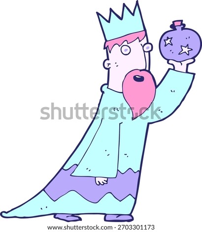 one of the three wise men in bright neon color