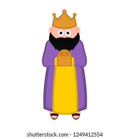 One of the three wise men. Cartoon character. Vector illustration design