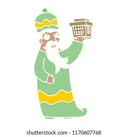 one of the three wise men flat color illustration cartoon