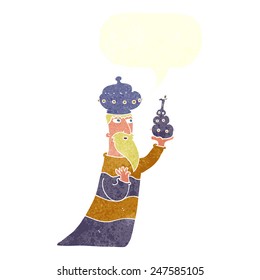 one of the three wise men with speech bubble