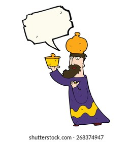 one of the three wise men with speech bubble