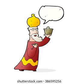 one of the three wise men with speech bubble
