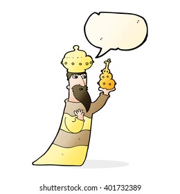 one of the three wise men with speech bubble