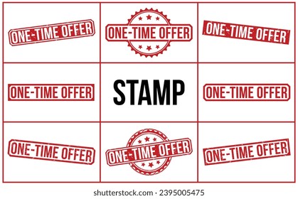 One time offer rubber stamp vector illustration on white background