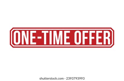 One time offer stamp red rubber stamp on white background. One time offer stamp sign