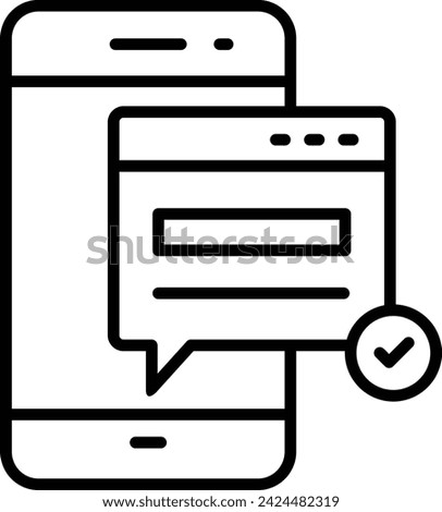 One time password confirmation vector outline design, Web design and Development symbol, user interface or graphic sign, website builder stock illustration, In app Alert or Prompt Box concept