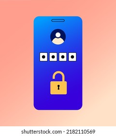 One time password. Message with code on the smartphone for entering on the site or application. Notification on the phone, multi factor authentication. Internet payment, 2fa flat vector illustration.