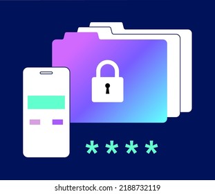 One time password. Message with code on the smartphone for entering on the site or application. Notification on the phone, multi factor authentication. Internet payment, 2fa flat vector illustration