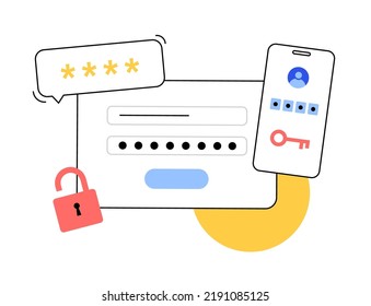 One time password. Message with code on the smartphone for entering on the site or application. Notification on the phone, multi factor authentication. Internet payment, 2fa flat vector illustration