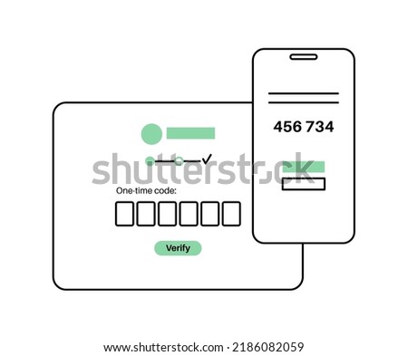 One time password. Message with code on the smartphone for entering on the site or application. Notification on the phone, multi factor authentication. Internet payment, 2fa flat vector illustration