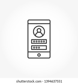 One time password vector out line icon