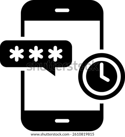 One Time Pasword Icon Glyph Vector Illustration