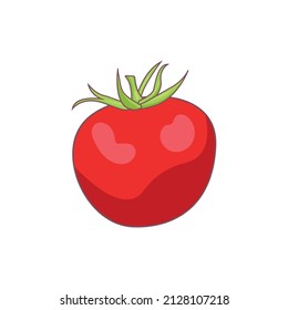 Un tomate con fondo blanco