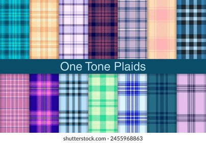 One tone plaid bundles, textile design, checkered fabric pattern for shirt, dress, suit, wrapping paper print, invitation and gift card.