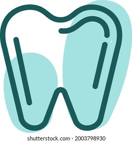 One tooth, illustration, vector on a white background.