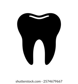 One tooth silhouette icon vector flat illustration design.