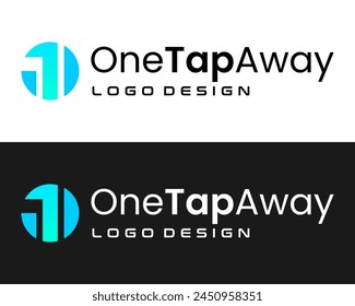 One touch icon technology application company logo design.