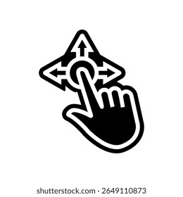 one touch operation glyph icon vector. one touch operation sign. isolated symbol illustration