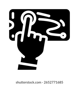 one touch operation glyph icon vector. one touch operation sign. isolated symbol illustration