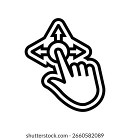 one touch operation line icon vector. one touch operation sign. isolated contour symbol black illustration