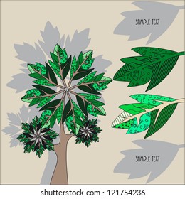 one tree leaves space for text